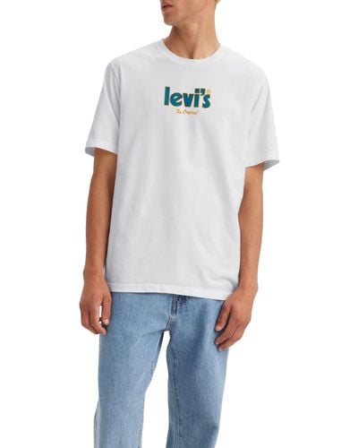 Levi's Ss Relaxed Fit Tee T-Shirt,Holiday Poster White,S - Blau