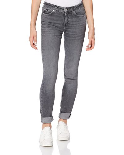 Calvin Klein MID Rise Skinny Jeans - Grau