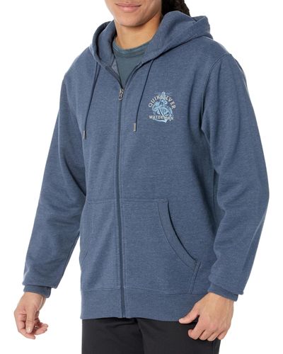 Quiksilver Anchors Away Zip Hoodie Sweatshirt - Blau