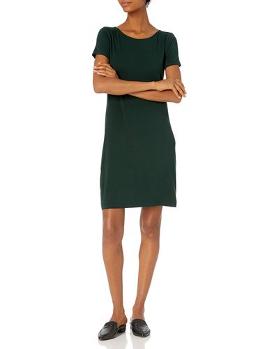 Amazon Essentials Daily Ritual Jersey Standard-fit Ballet-back T-shirt Dress - Green