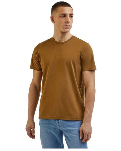 Lee Jeans Maglietta con Logo SS Patch T-Shirt - Marrone