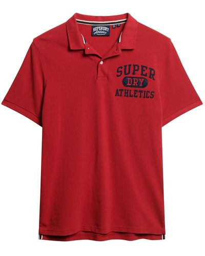Superdry Applique Classic Fit Polo T-shirt - Red