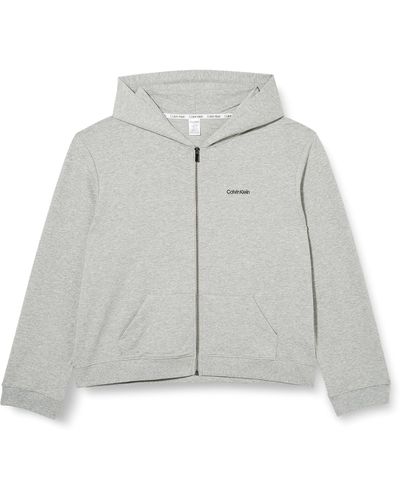 Calvin Klein Full Zip Hoodie 000qs6869e Pullovers - Grey