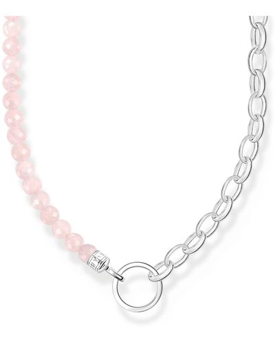 Thomas Sabo Kette mit rosa Perlen 925 Sterlingsilber KE2188-034-9 - Mettallic