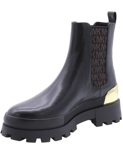 MICHAEL Michael Kors Rowan Leather Chelsea Boot Met Logo - Zwart