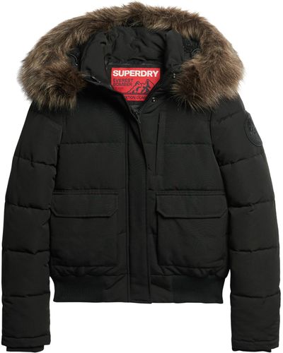 Superdry Everest Hooded Puffer Bomber Jacket - Black