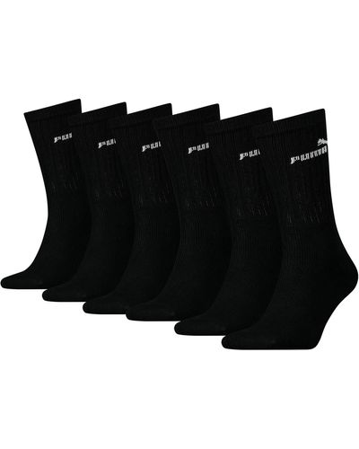 PUMA Classic Sports Socks Pack Of 6 75% Cotton 35-38 39-42 43-46 Black White Grey Blue