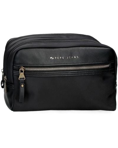 Pepe Jeans Morgan Toiletry Bag Black 26x16x12cm Polyester And Pu By Joumma Bags