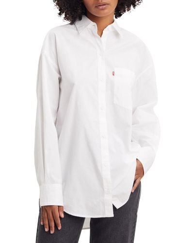 Levi's Nola Oversized Shirt Bright White - Bianco