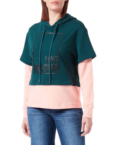 Love Moschino Long Sleeve With Logo Box Design Sweatshirt - Green