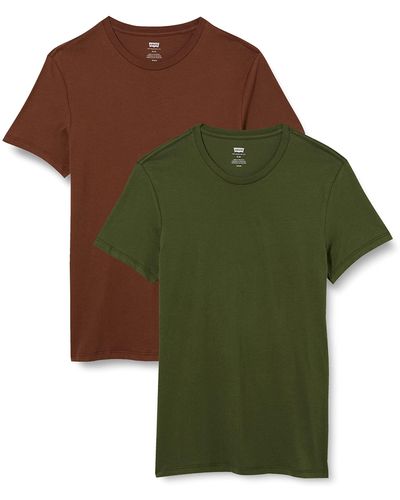 Levi's Slim 2-Pack Crewneck Tee T-Shirt Multi-color - Grün