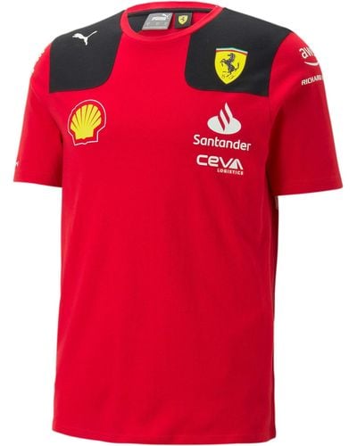 PUMA Scuderia Ferrari 2023 Team Replica Charles Leclerc T-shirt Voor - Rood