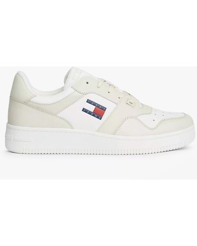 Tommy Hilfiger Retro Essential Basketball S Trainers Newsprint - White