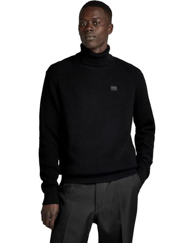 G-Star RAW Turtle Knit Sweater Voor - Zwart