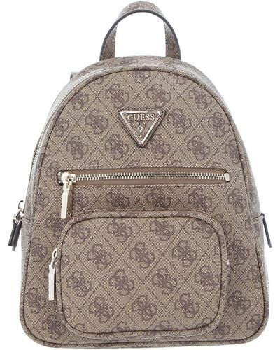 Guess Eco Elements Small Backpack Latte Logo - Grigio