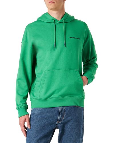 Scotch & Soda Hoodie In Organic Cotton Hooded Sweatshirt - Grün