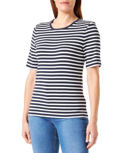 GANT Slim Striped 1x1 Rib T-shirt T Shirt - Blau