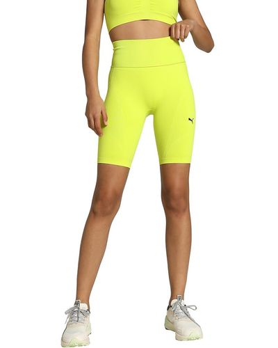 PUMA Shorts da Biker A Vita Alta Senza Cuciture SHAPELUXE da Donna XL Lime Pow Green - Giallo