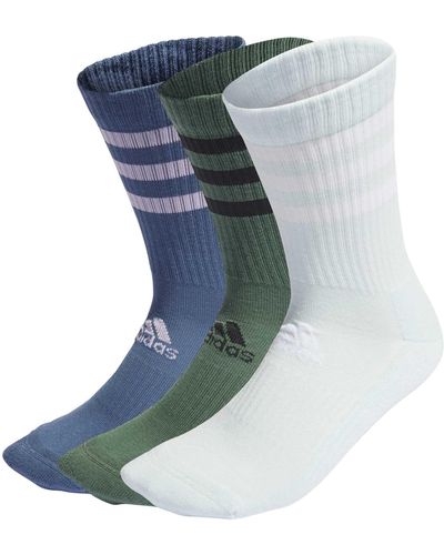 adidas Chaussettes 3-Stripes Cushioned (3 paires) - Bleu