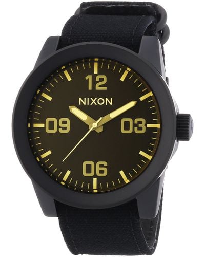 Nixon Quartz Watch The Corporal A2431354-00 With Metal Strap - Black