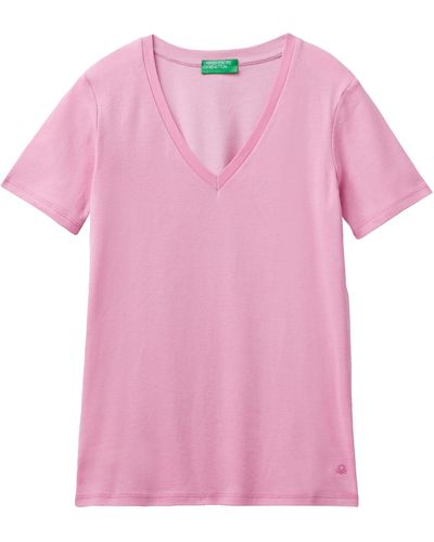 Benetton 3ga2e4230 T-Shirt - Pink