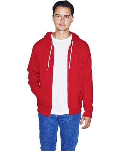 American Apparel Unisex-adult Flex Fleece Long Sleeve Zip Hoodie - Red