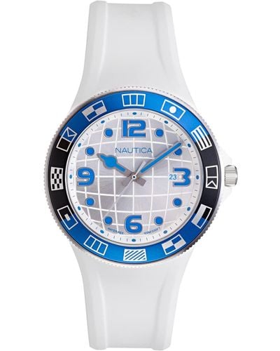 Nautica Lummus Beach NAPLBS903 White Silicone Quartz Fashion Watch - Bianco