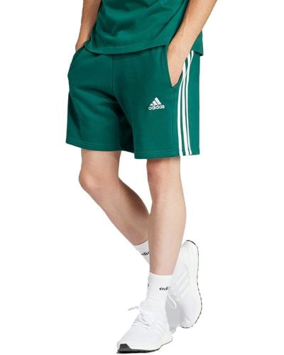 adidas Essentials French Terry 3-Stripes Shorts Pantaloncini Casual - Verde