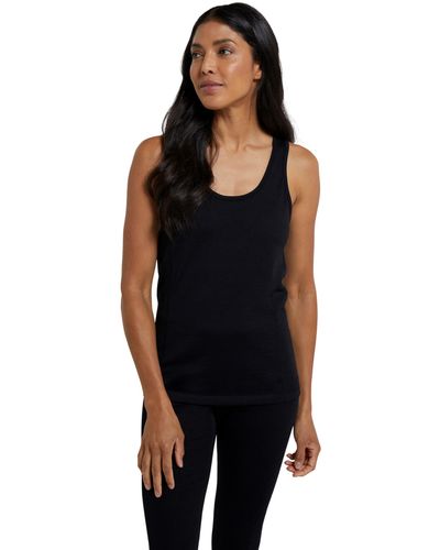 Mountain Warehouse Merino Womens Cami Tank Top - Isotherm, Breathable, Lightweight, Ladies Baselayer - Best For Winter Camping, - Black