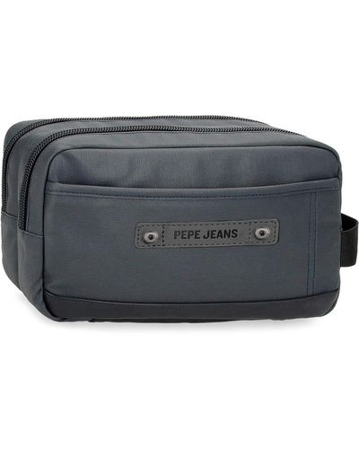 Pepe Jeans Hatfield Adaptable Toiletry Bag Blue 26 X 16 X 12 Cm Polyester - Grey