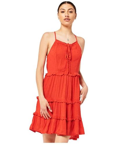 Superdry S Vintage Broderie CAMI Dress Lässiges Kleid - Rot