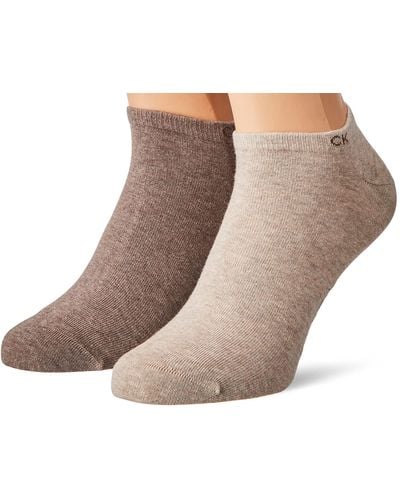 Calvin Klein Casual Liner Socks 2 Pack Basket - Marron