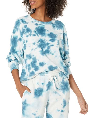 The Drop Caroline Raglan Long Sleeve Fleece Sweatshirt - Blue