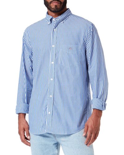 GANT Reg Poplin Stripe Shirt Klassisches Hemd - Blau