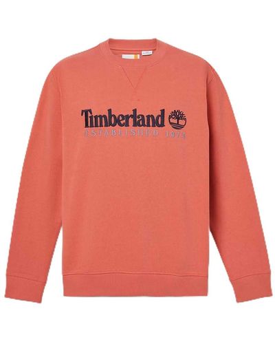 Timberland Established 1973 Embroidery Logo 0a2feq Sweatshirt Ronde Hals - Roze