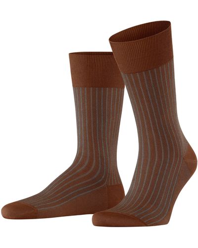 FALKE Socken Oxford Stripe M SO Baumwolle gemustert 1 Paar - Braun