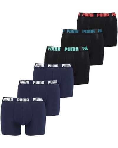 PUMA 6 ER Pack Boxer Boxershorts Pant Underwear - Bleu