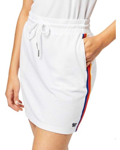 Superdry Vintage Stripe Hockey Skirt - White