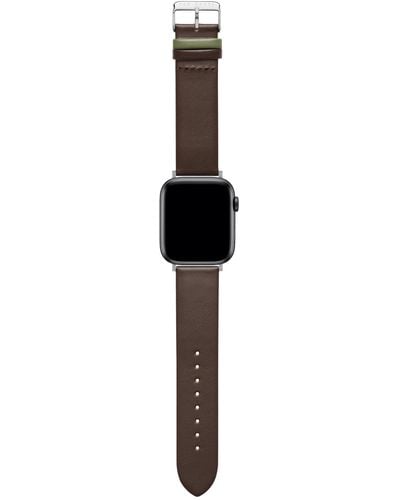 Ted Baker Brown Leather Strap Green Keeper For Apple Watch® - Black