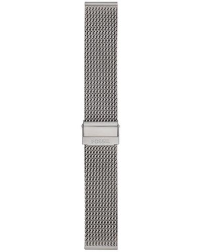 Fossil Litehide S221481 Watch Strap 12 Mm Leather Silver - Grey