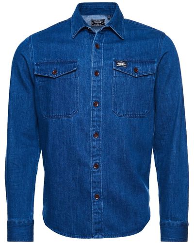 Superdry S Denim Work Shirt - Blau