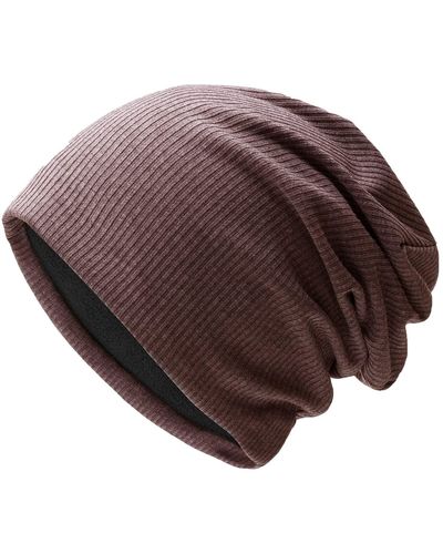 Superdry Lalaluka Beanie Hat Breathable Elastic Slouch Beanie Lightweight Jersey Hat Winter Hat For And - Brown