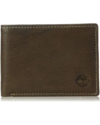 Timberland Genuine Leather Rfid Blocking Passcase Security Wallet - Green