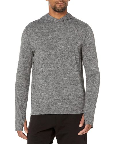Amazon Essentials Tech Stretch Long-sleeve Hooded T-shirt - Grey