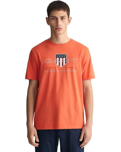 GANT Reg Archive Shield SS Maglietta T-Shirt - Arancione