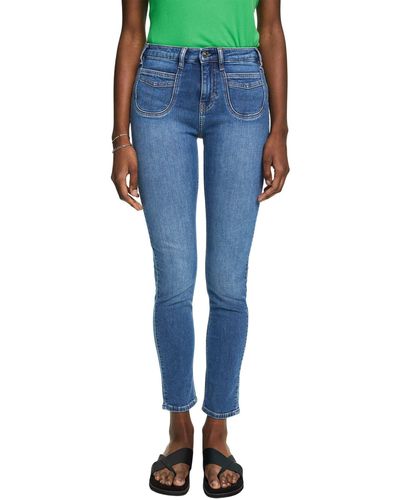Esprit High-Rise-Jeans im Slim Fit - Blau