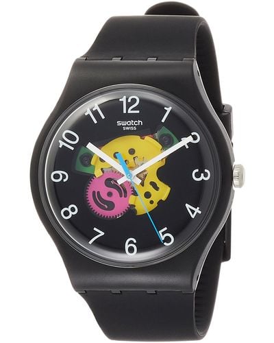 Swatch Analog Quarz Uhr mit Silikon Armband SUOB140 - Mehrfarbig