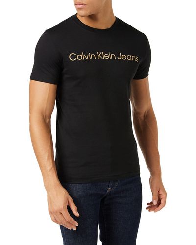 Calvin Klein Schmales Institutional-Logo T-Shirts - Schwarz