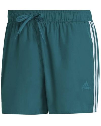 adidas Mens Classic 3-stripes Shorts Swim Trunks - Green