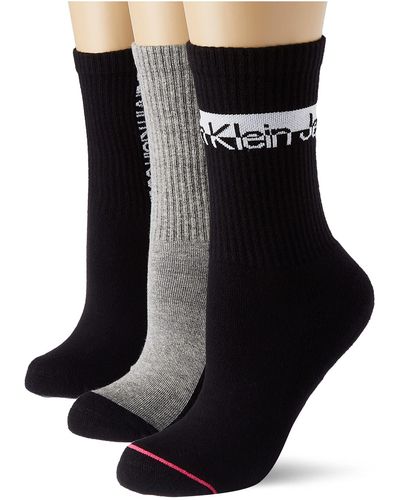 Calvin Klein Jeans Athleisure Crew Socks 3 Pack Calzini a Cerchio - Nero